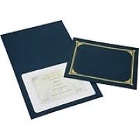 Skilcraft Heavy Linen Document Cover Holders, Letter, A4, 8.50" x 11", 17.50 ft. x 24.75 ft., Linen, Blue, 5/Pack